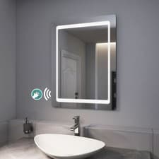 Image of EMKE LED Bathroom Mirror Lights With Shaver Socket Motion Sensor Switch Demister