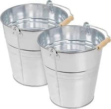 Image of 10/12L Galvanised Metal Bucket Strong Steel Wooden Handle Water Coal Fire Garden
