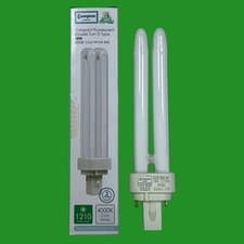 Image of 1x 18W Crompton G24d-2, 2 pin, 840 4000K Low Energy CFL Light Bulb PL PLC Lamp