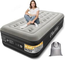 Image of OlarHike Single XL Air Mattress Built-In Pump 46cm High Inflatable Guest Bed