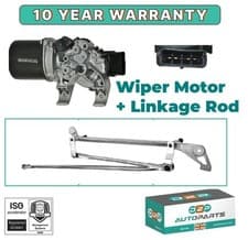 Image of FRONT WINDSCREEN WINDOW WIPER MOTOR AND LINKAGE RODS FOR RENAULT CLIO 2007-2012