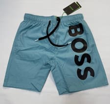 Image of Men's Hugo Boss Swim Shorts With Bold Boss Logo drawstring
