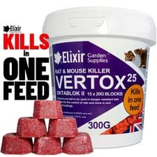 Image of Max Strength Rat & Mouse Poison/Killer Wax Bait Blocks | Quick Kill in One Feed