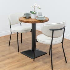 Image of Round Reclaimed Timber Cafe & Bistro Table | Black Square Leg