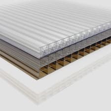 Image of 16mm / 25mm Clear / Bronze Polycarbonate Roofing Sheets - Cut to Size