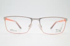 Image of Jaguar 33586-1000 Oval Eyeglasses Frame Silver Orange Metal New