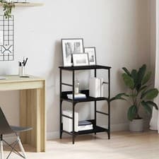 Image of WALPLUS Bookshelf Black Oak 50x33x82 cm Engineered Wood & Steel