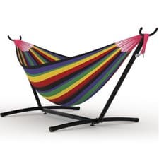 Image of 2-Person Outdoor Hammock w/ Stand,450 Lbs,Portable Hammock w/Carry Bag,11 Colors