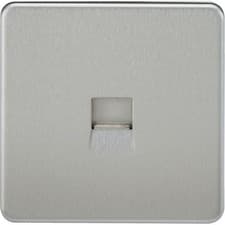 Image of Knightsbridge Screwless Telephone Extension Socket Brushed Chrome - SF7400BC