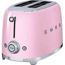 Image of Smeg 2 Slice Retro Style Toaster in Pink | 950W | TSF01PKUK | Brand New