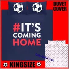 Image of Kingsize Football Duvet Cover Bed Set It's Coming Home King Soccer England Team