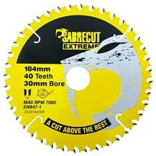 Image of SabreCut 184mm 40T x 30mm Circular Saw Blade for Dewalt DWE560 Framing DT10303