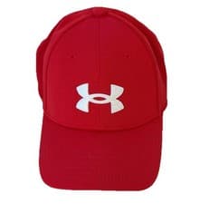 Image of Under Armour Blitzing Baseball Cap Red / White Boys Size Small / Medium New