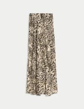 Image of Marks & Spencer Womens Viscose Maxi Pencil Animal Skirt in Natural Mix - M&S