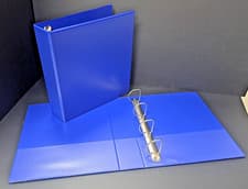 Image of 5x A4 BLUE 4 D RING 50mm PRESENTATION BINDERS FILES ALL ROUND POCKETS EXACOMPTA