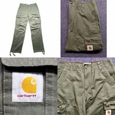 Image of Carhartt WIP Aviation Ripstop Cargo Pant Cypress Green Rinsed Size L