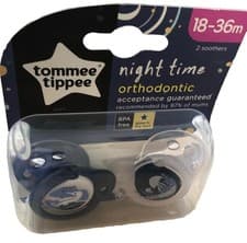 Image of Tommee Tippee 2X Closer to Nature Night Time Orthodontic Soothers+Storage/18-36M