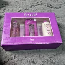 Image of FCUK 3 For Her Perfume Fragrance Mist Lotion Gift Set Brand New