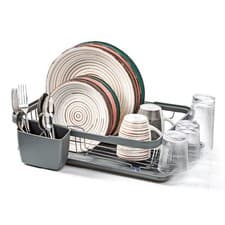 Image of Kitchen Dish Drainer & Drying Rack/Removable Drip Tray & Cutlery Holder/Large