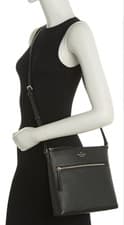 Image of kate spade- Jackson Street- Melisse- Top Zip- Leather Crossbody- Black- NWT-$298