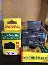 Image of 2x Battery 2000mAh for CANON BP-511, BP-511A, new