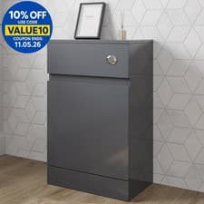Image of Affine Grey Gloss Back to Wall Toilet Unit - 500 x 320mm
