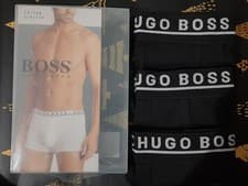 Image of Hugo Boss Men's 3 Pack Cotton Stretch Boxers - Black or Black/White/Grey S-XL
