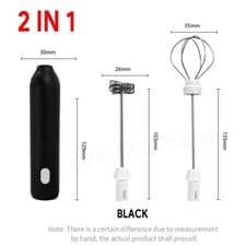 Image of Electric Milk Frother 3 Speed USB Type-C Rechargeable Handheld Coffee Foam Maker