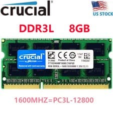 Image of Crucial 8GB DDR3L 1600MHZ PC3L-12800 204-Pin SO-DIMM Laptop Memory Model RAM