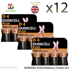 Image of 12x Duracell D Size Plus Power Long Lasting Alkaline Batteries LR20 MN1300 Sale