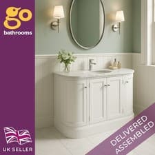 Image of 1200mm Traditional White Vanity Unit with Marble Top & Ceramic Basin