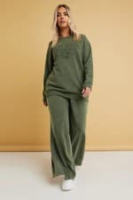 Image of Yours Curve Women's Plus Size Washed Wide Leg Joggers