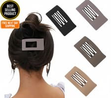 Image of 4 Pack Square Flat Claw Clips for Women
