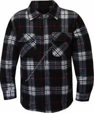 Image of Mens Fleece Padded Lumberjack Shirt Jacket Fur Lined Sherpa Winter Warmer M-5XL
