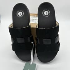 Image of Revitalign Lisbon Black Sandals Women’s 8W Orthotic Comfort Slide NIB