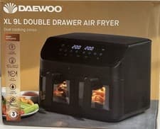 Image of BRAND NEW IN BOX Daewoo SDA2616 Digital Air Fryer Double Drawer 9L 1400W