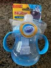 Image of Nuby Grip N Sip 295ml Blue Bottle Cup BPA Free