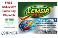 Image of Lemsip Max Day & Night Capsules 16 Cold Flu Headaches Sore Throat Body Aches