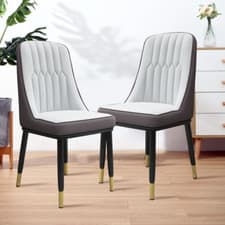 Image of 2-6PCS Dining Chairs PU Padded Dining Room Kitchen Restaurants Chair Furniture