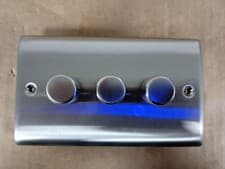 Image of BG Electrical Intelligent Triple Wall Dimmer Switch 2 Way Raised Profile New