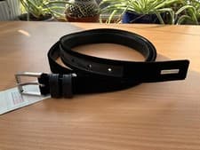 Image of Emporio Armani Womens Plush Velvet/ Leather  Belt 100cm (fits 37”-39”) Black New
