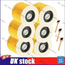 Image of 6x Cartridge Filter for Karcher WD WD2 WD3 Series Wet & Dry Vacuum Cleaner Set