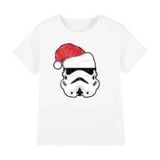 Image of Star Wars Christmas Storm Trooper Santa Kids T-Shirt White