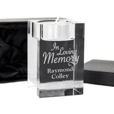 Image of Personalised Engraved In Loving Memory Of Daughter Tealight Candle Glass Holder