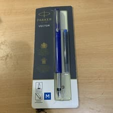 Image of Parker Vector Fountain Pen Medium Nib - Blue Ink - (30C)