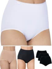 Image of Sloggi Maxi Briefs Knickers 24/7 Cotton High Rise 3 Pack 96% Cotton Womens Brief