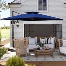 Image of Cantilever Parasol with Weighted Base, Adjustable Tilt and Crank
