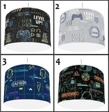 Image of GAMER LEVEL UP GLITCH GAME OVER  Ceiling Light Shade  Lampshade  Reusable