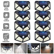 Image of Solar Power PIR Motion Sensor Wall Lights 100 LED Outdoor Garden Security Light