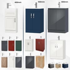 Image of Belofay Floor Standing Vanity Unit with basin | Bathroom Vanity Unit with basin